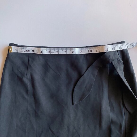 Tori Richard 100% Silk Ash Gray Wrap Skirt Women’s Mini A-Line Size 8 - Picture 5 of 7